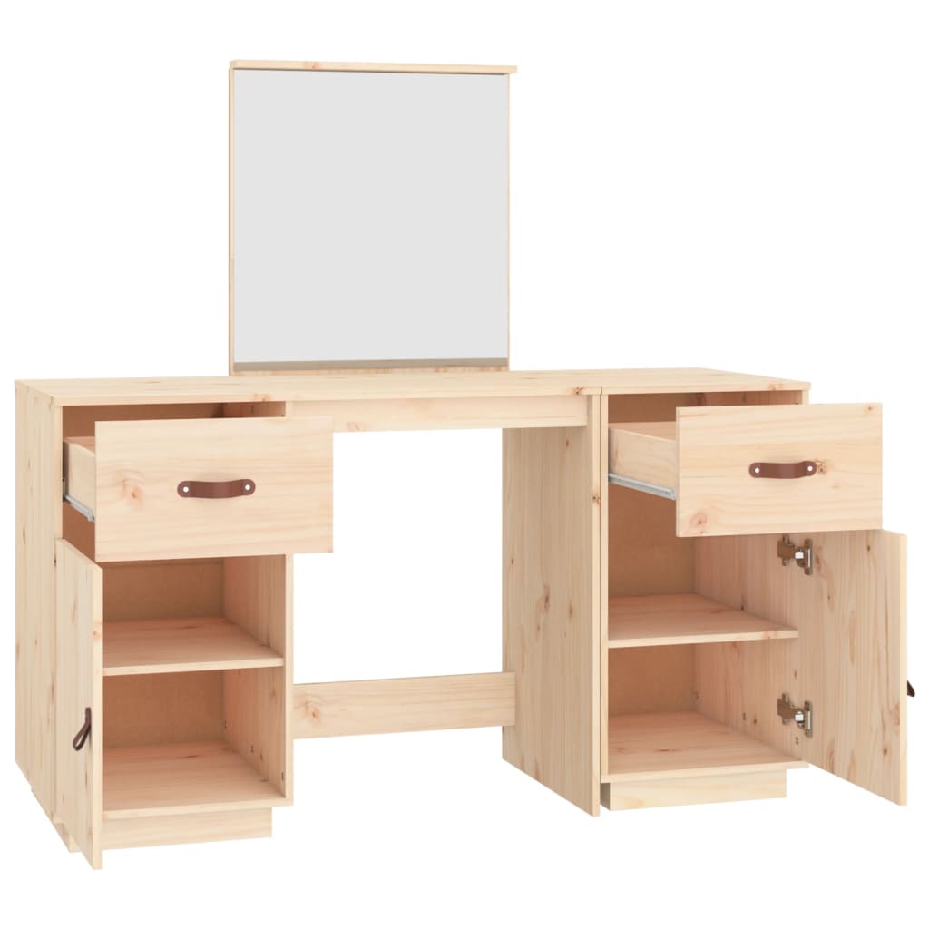 8720287088820_g_en_hd_5 vidaXL Dressing Table Set with a Mirror Solid Wood Pine - Image 8