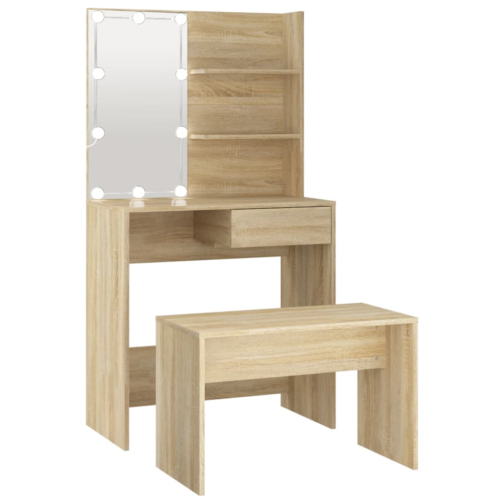 8720287100515_a_en_hd_1 vidaXL Dressing Table Set with LED Sonoma Oak Engineered Wood - Image 2