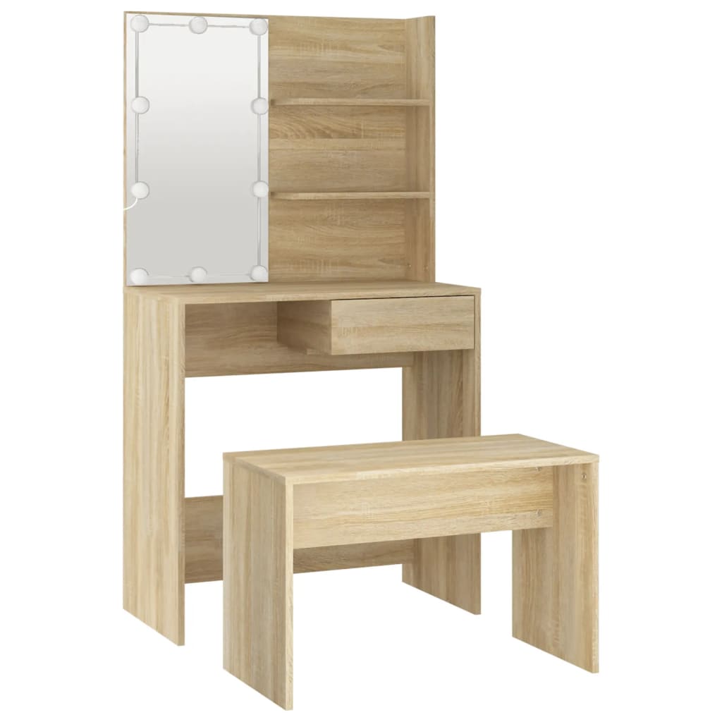 8720287100515_g_en_hd_4 vidaXL Dressing Table Set with LED Sonoma Oak Engineered Wood - Image 7