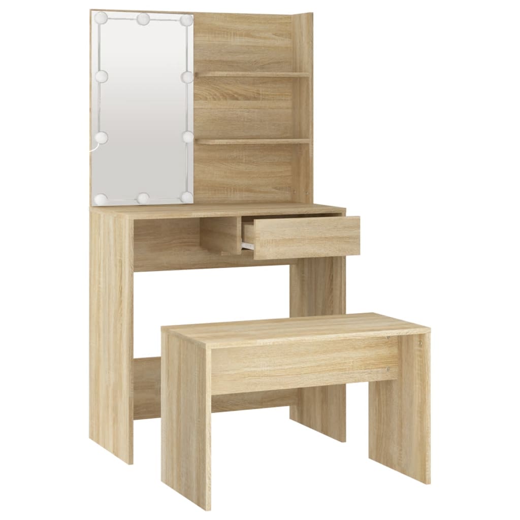 8720287100515_g_en_hd_5 vidaXL Dressing Table Set with LED Sonoma Oak Engineered Wood - Image 8