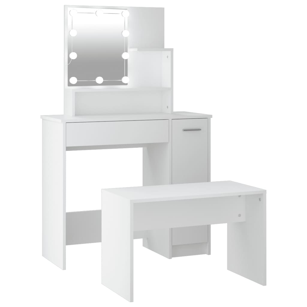 8720287100577_a_en_hd_1 vidaXL Dressing Table Set with LED White Engineered Wood - Image 2