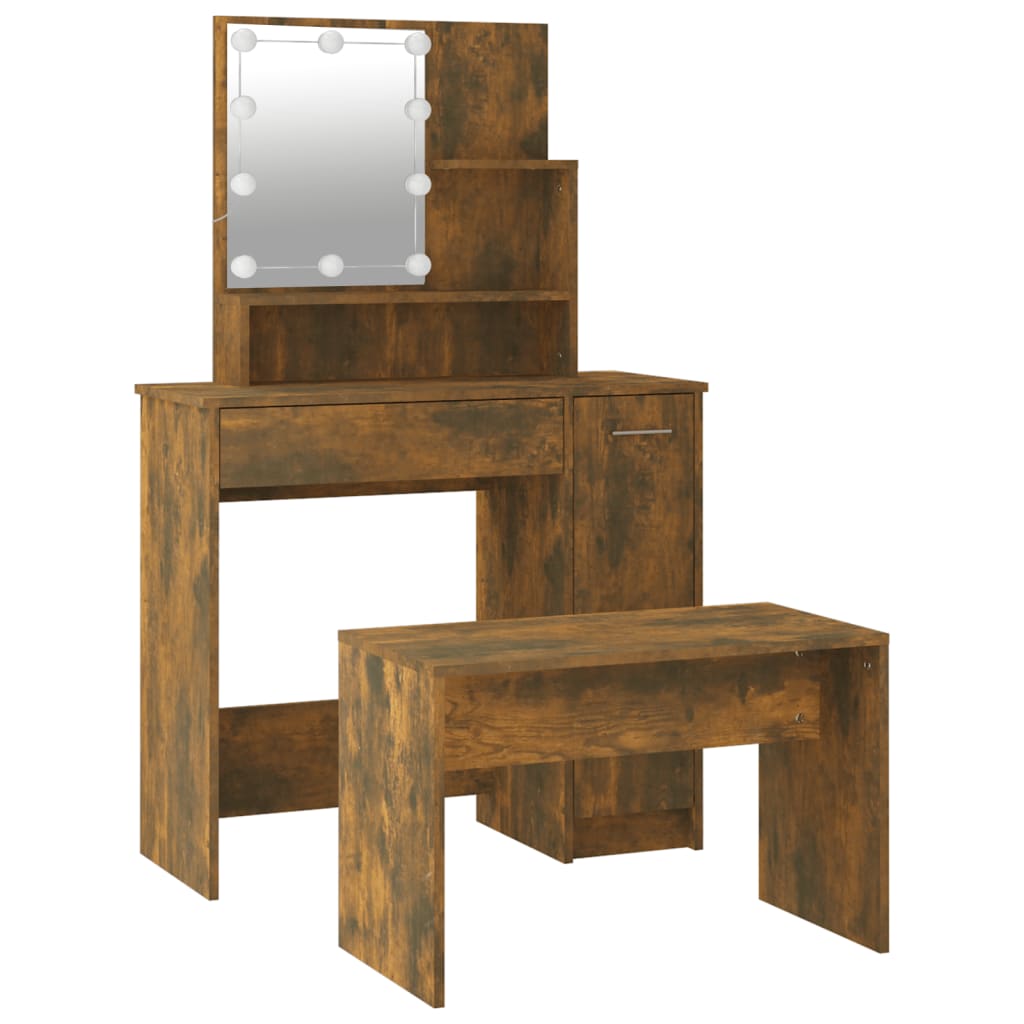 8720287100621_g_en_hd_4 vidaXL Dressing Table Set with LED Smoked Oak Engineered Wood - Image 7