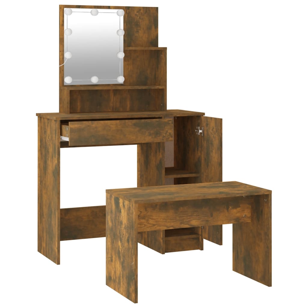 8720287100621_g_en_hd_5 vidaXL Dressing Table Set with LED Smoked Oak Engineered Wood - Image 8