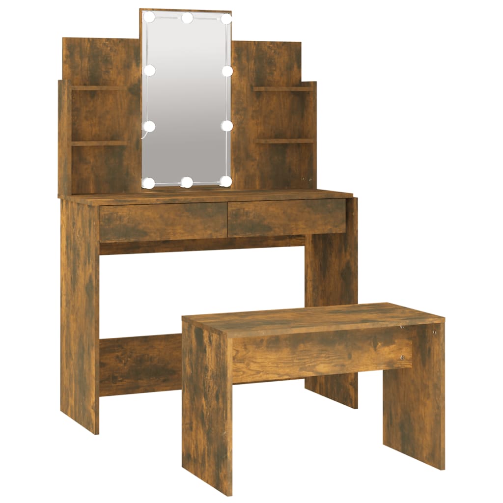 8720287100706_a_en_hd_1 vidaXL Dressing Table Set with LED Smoked Oak Engineered Wood - Image 2