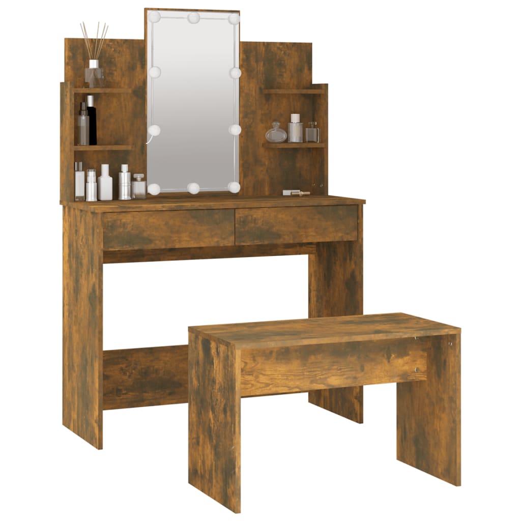 8720287100706_g_en_hd_3 vidaXL Dressing Table Set with LED Smoked Oak Engineered Wood - Image 6