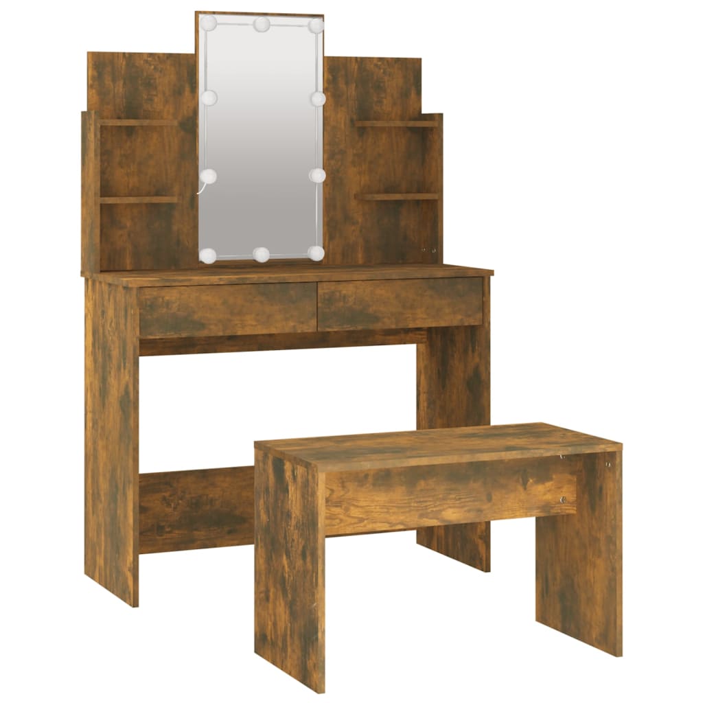 8720287100706_g_en_hd_4 vidaXL Dressing Table Set with LED Smoked Oak Engineered Wood - Image 7