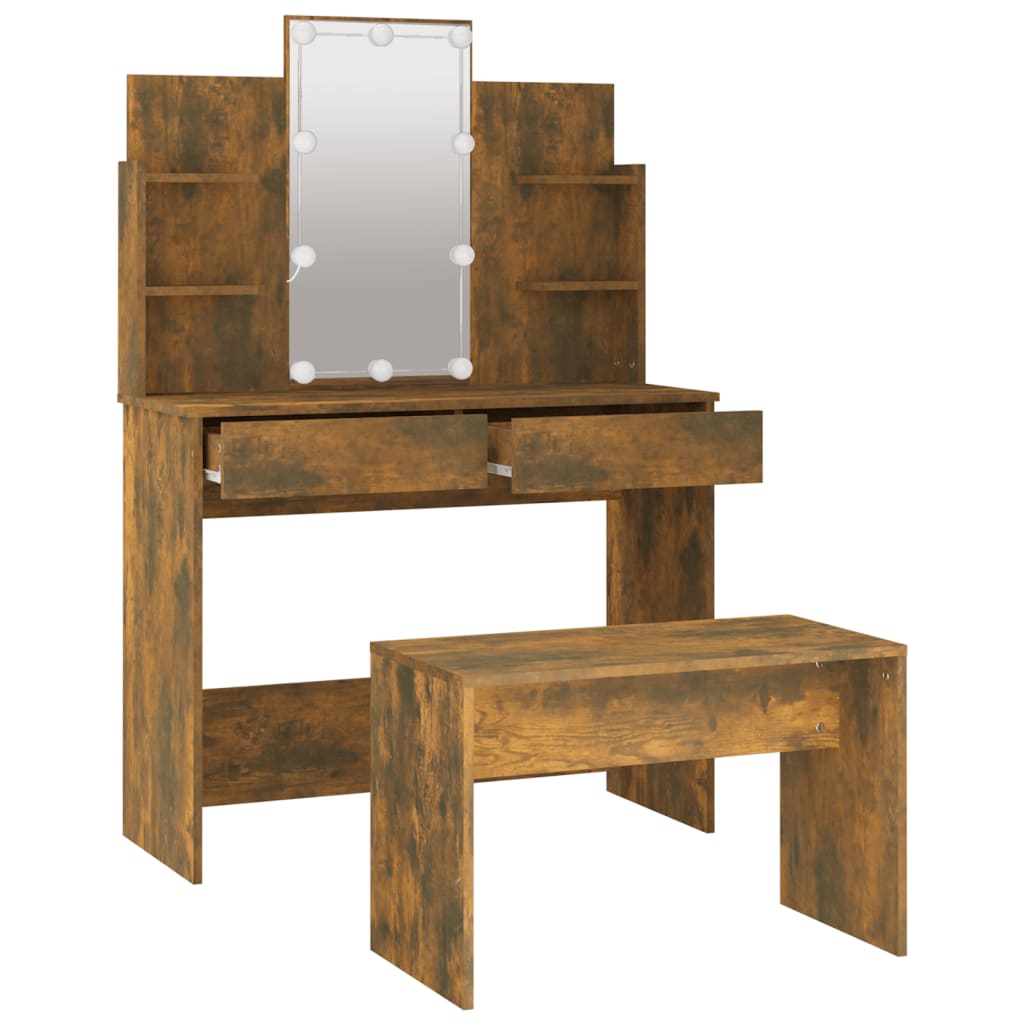 8720287100706_g_en_hd_5 vidaXL Dressing Table Set with LED Smoked Oak Engineered Wood - Image 8