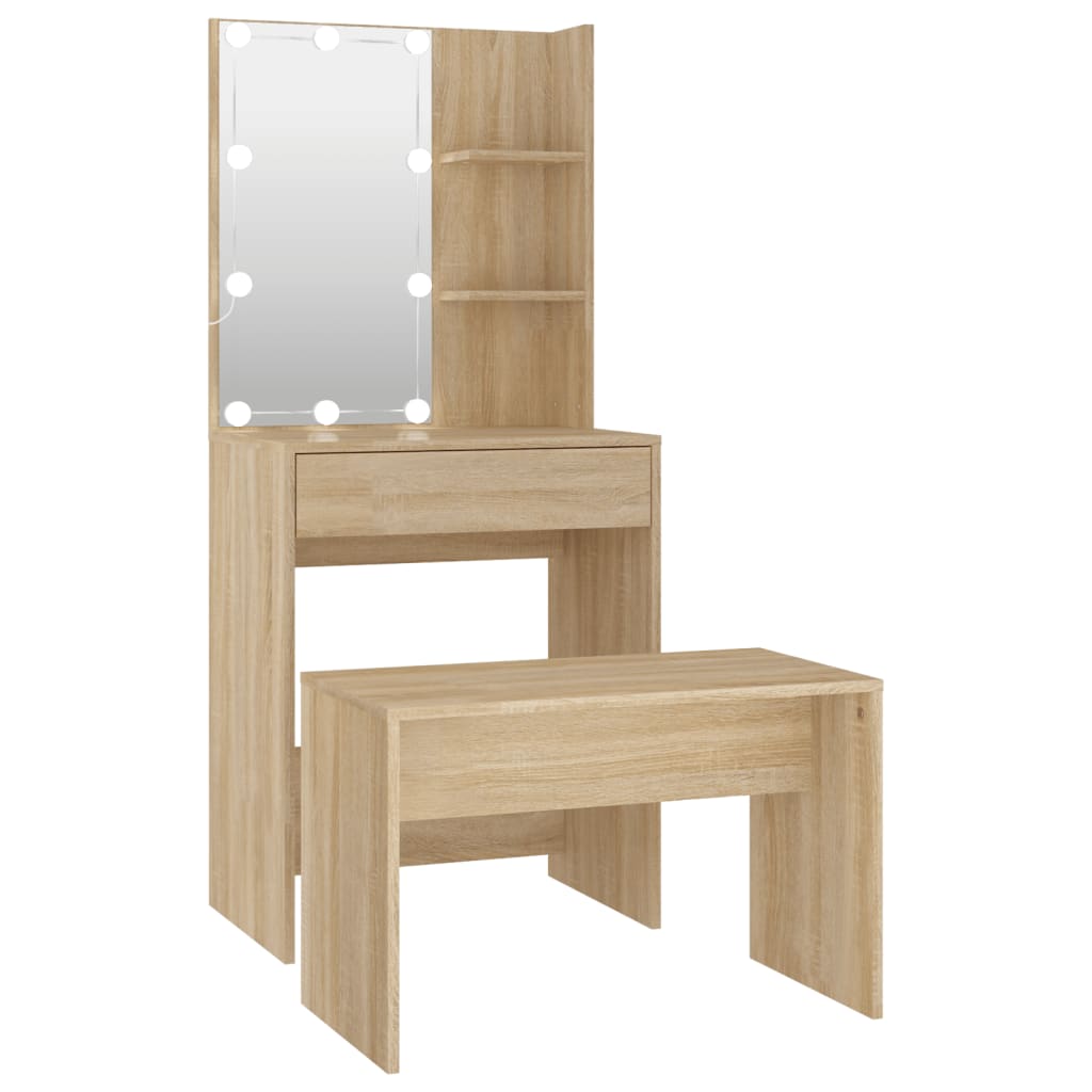 8720287100751_a_en_hd_1 vidaXL Dressing Table Set with LED Sonoma Oak Engineered Wood - Image 2