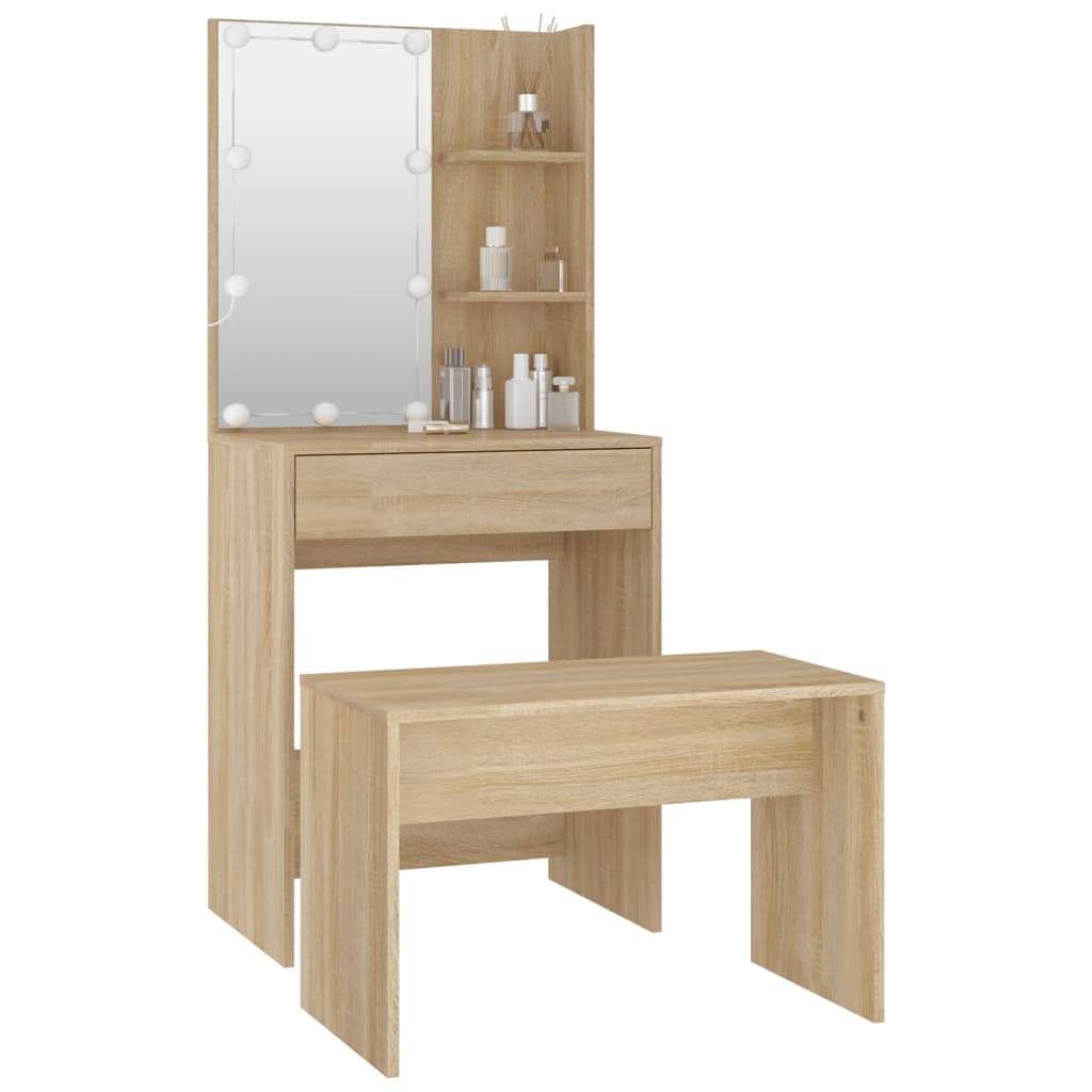 8720287100751_g_en_hd_2 vidaXL Dressing Table Set with LED Sonoma Oak Engineered Wood - Image 5