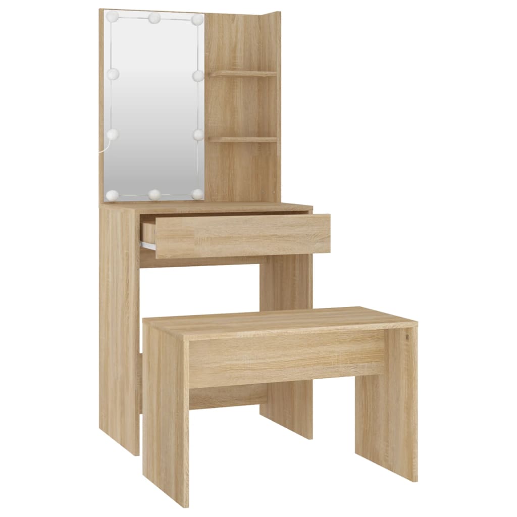 8720287100751_g_en_hd_4 vidaXL Dressing Table Set with LED Sonoma Oak Engineered Wood - Image 7