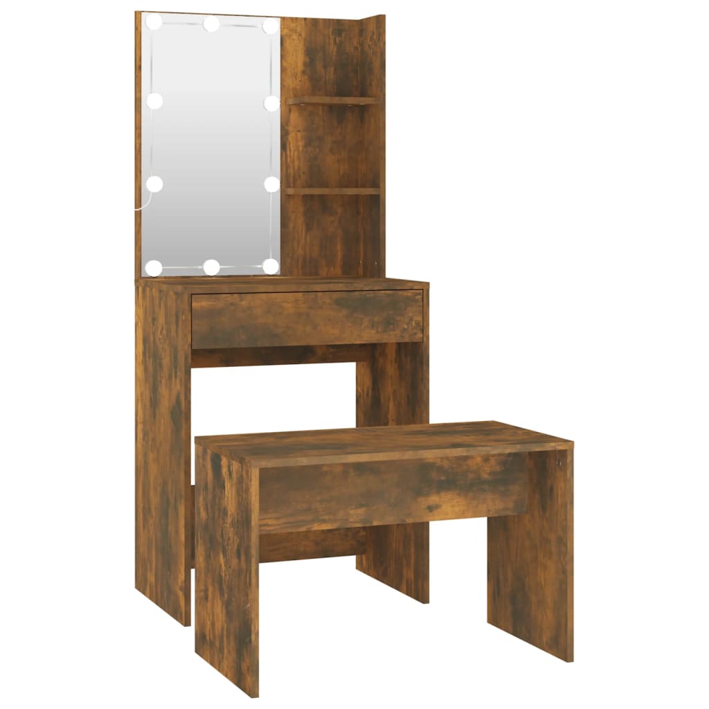 8720287100782_a_en_hd_1 vidaXL Dressing Table Set with LED Smoked Oak Engineered Wood - Image 2