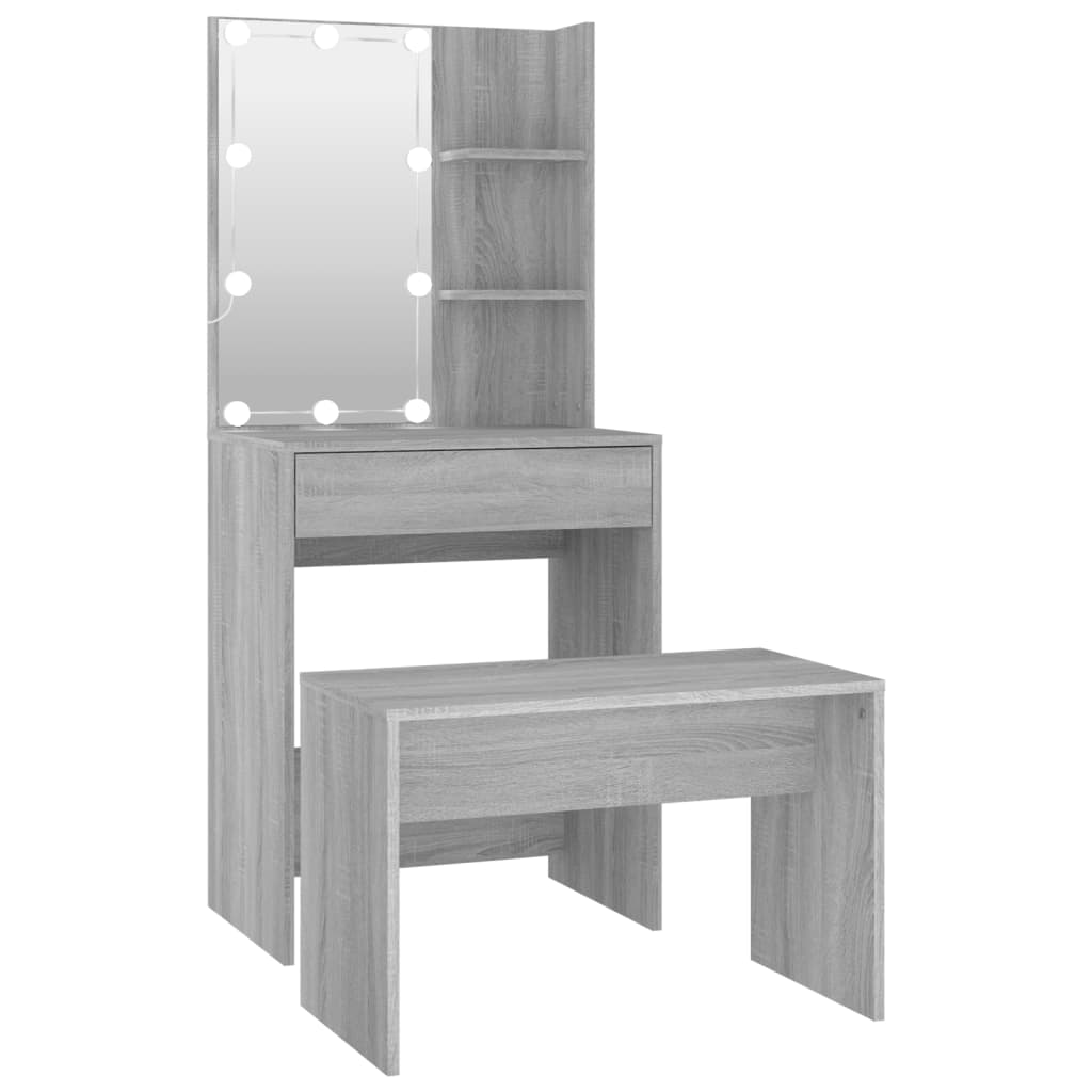 8720287100799_a_en_hd_1 vidaXL Dressing Table Set with LED Grey Sonoma Engineered Wood - Image 2