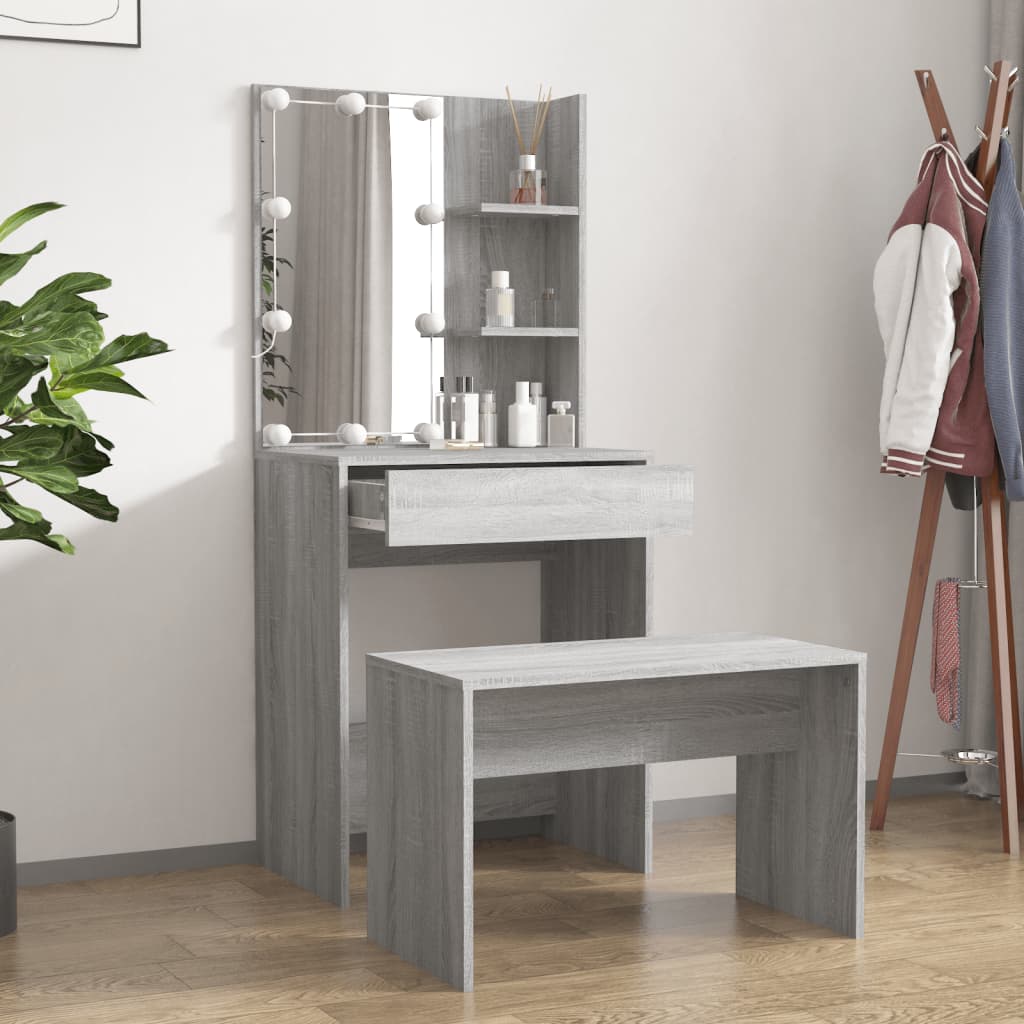 8720287100799_g_en_hd_1 vidaXL Dressing Table Set with LED Grey Sonoma Engineered Wood - Image 4