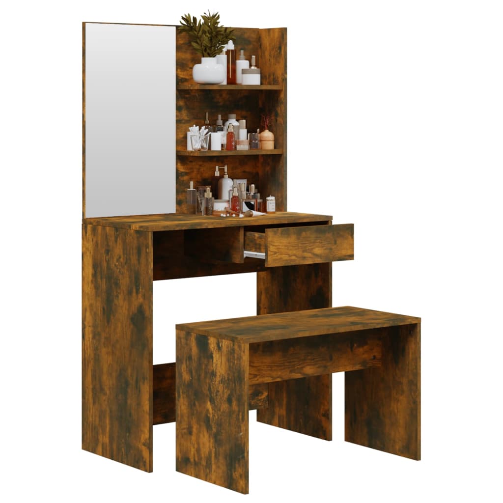 8720287100867_g_en_hd_2 vidaXL Dressing Table Set Smoked Oak 74.5x40x141 cm - Image 5