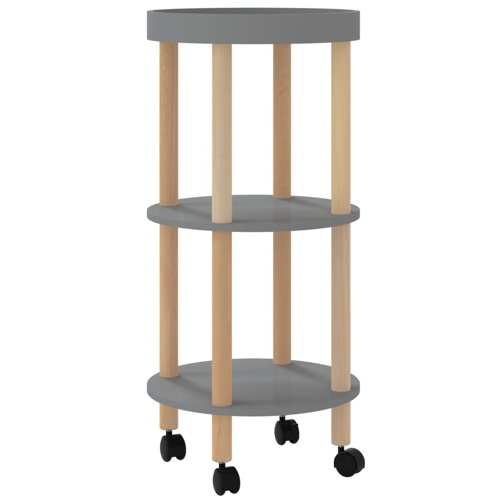 8720287102250_a_en_hd_1 vidaXL 3-tier Trolley Grey 38x38x82cm Engineered Wood&Solid Wood Pine - Image 2