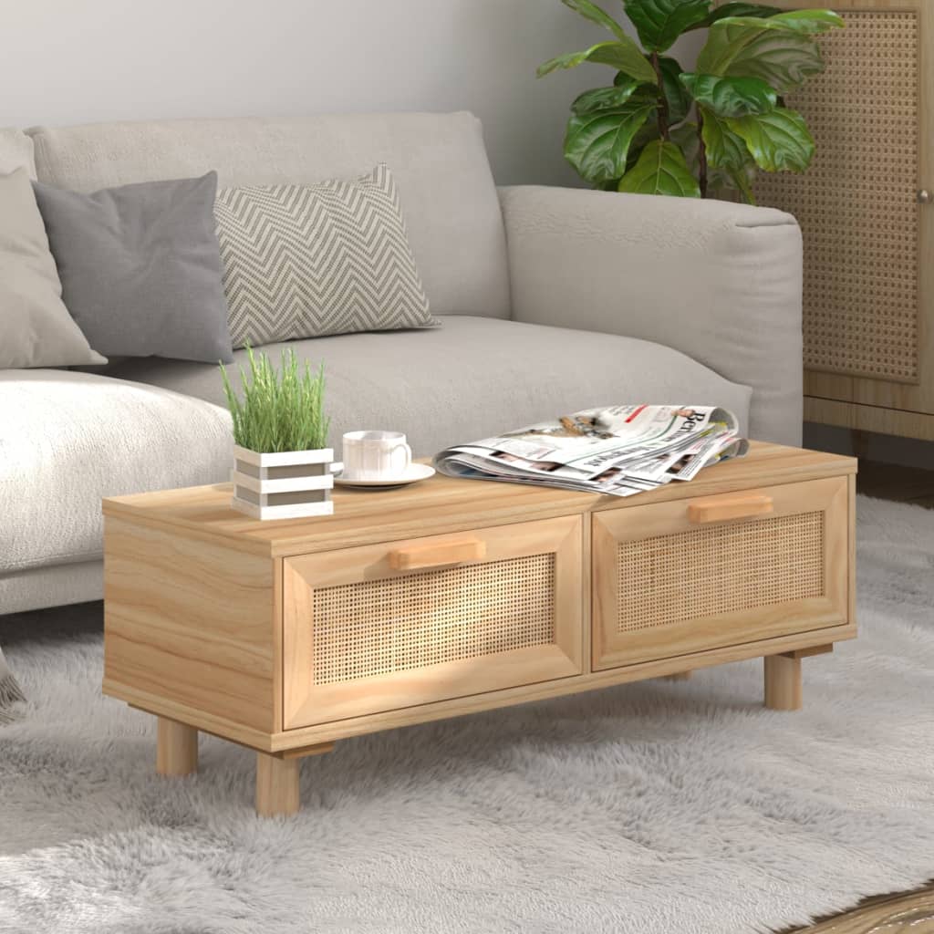vidaXL Coffee Table Brown 80x40x30 cm Engineered Wood&Solid Wood Pine