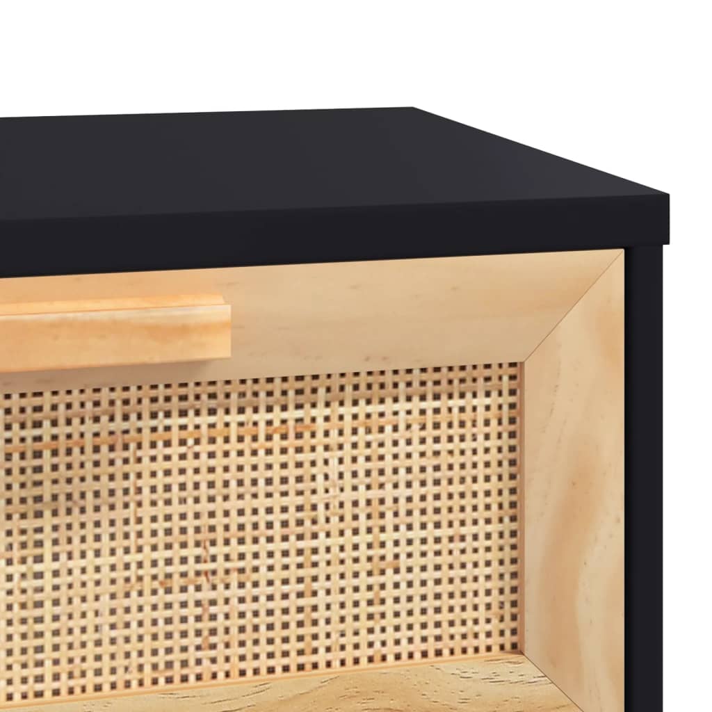 8720287102489_g_en_hd_4 vidaXL Console Table Black 80x30x75 cm Solid Wood Pine&Natural Rattan - Image 7