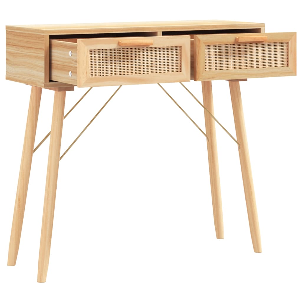 8720287102496_g_en_hd_1 vidaXL Console Table Brown 80x30x75 cm Solid Wood Pine&Natural Rattan - Image 4