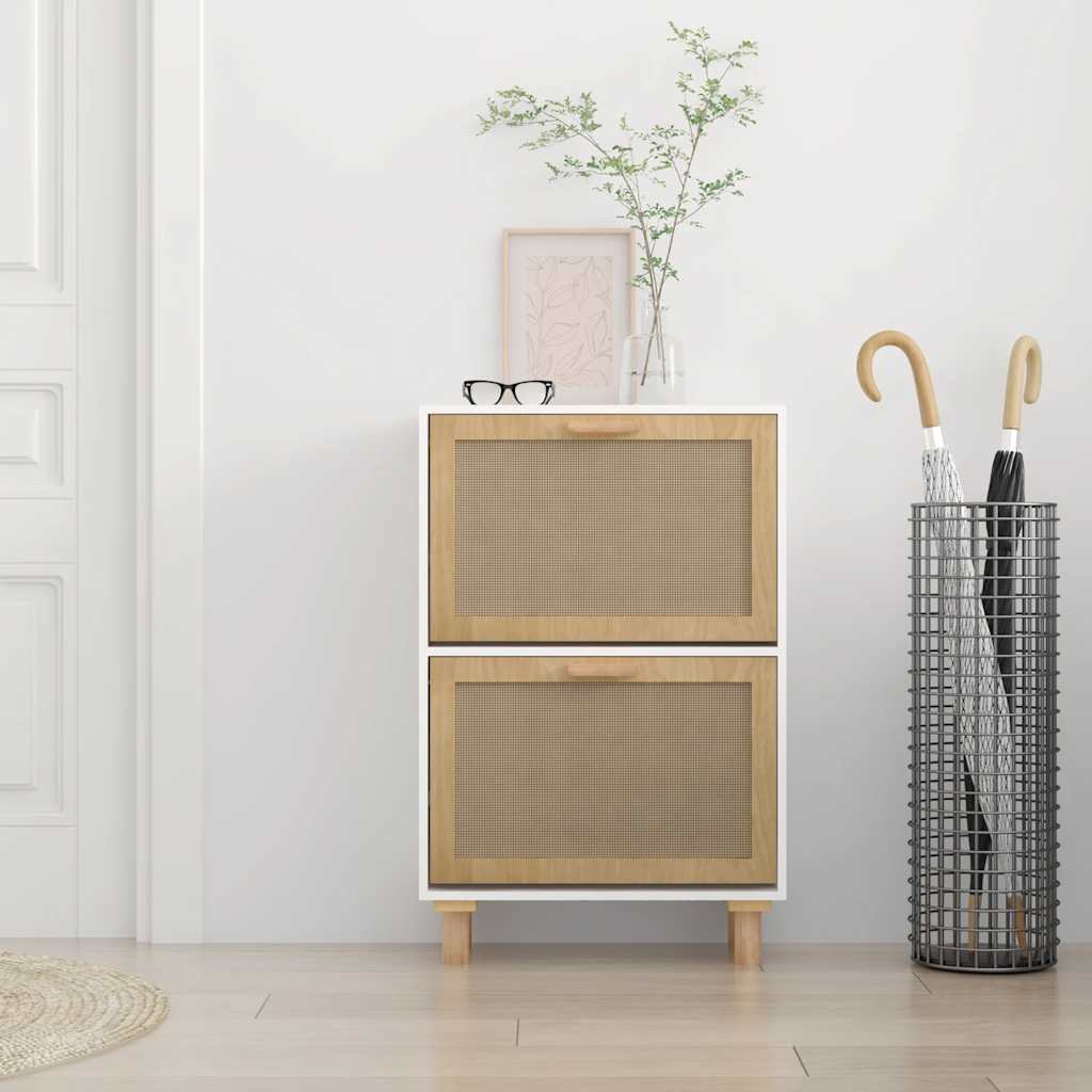 8720287102687_g_en_hd_1 vidaXL Shoe Cabinet White 52x25x80 cm Engineered Wood and Natural Rattan - Image 4