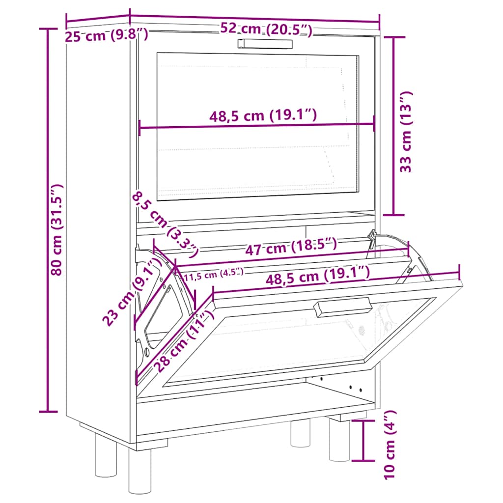 8720287102687_g_en_hd_5 vidaXL Shoe Cabinet White 52x25x80 cm Engineered Wood and Natural Rattan - Image 8