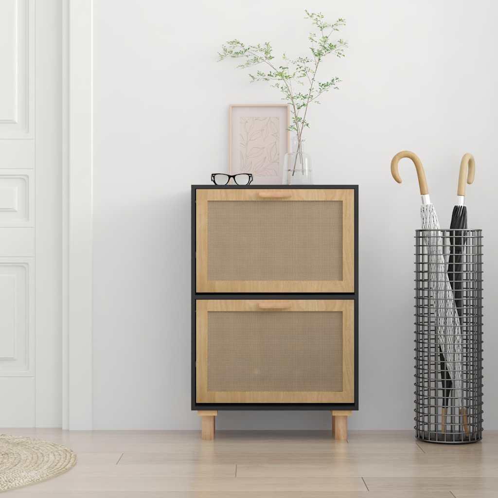 8720287102694_g_en_hd_1 vidaXL Shoe Cabinet Black 52x25x80 cm Engineered Wood and Natural Rattan - Image 4