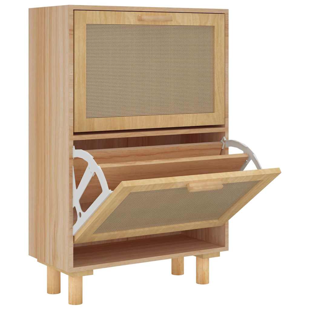 8720287102700_a_en_hd_1 vidaXL Shoe Cabinet Brown 52x25x80 cm Engineered Wood and Natural Rattan - Image 2