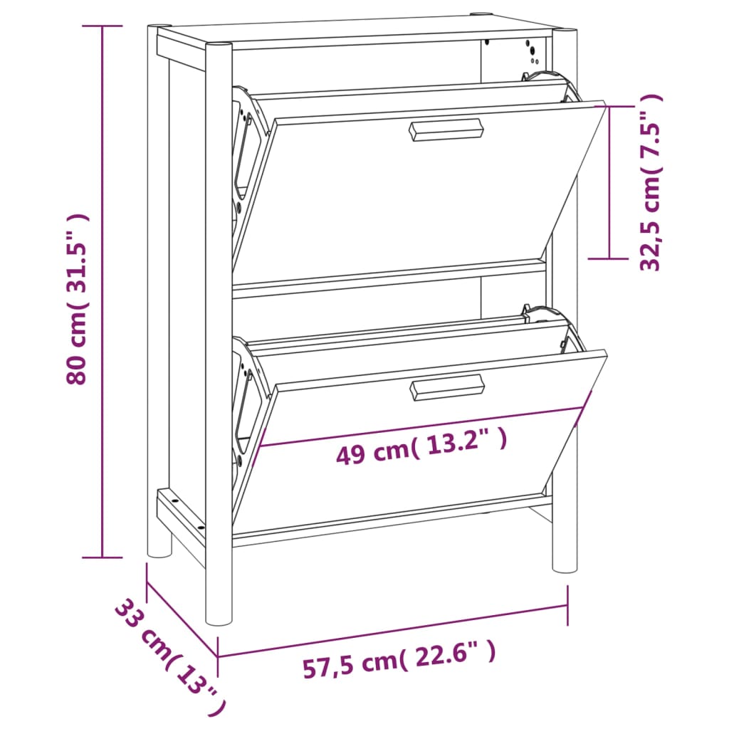 8720287103080_g_en_hd_8 vidaXL Shoe Cabinet Black 57.5x33x80 cm Engineered Wood - Image 11