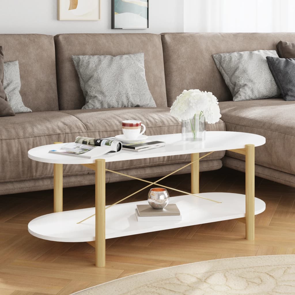 vidaXL Coffee Table White 110x48x40 cm Engineered Wood
