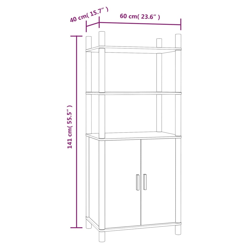 8720287103172_g_en_hd_4 vidaXL Highboard Black 60x40x141 cm Engineered Wood - Image 7