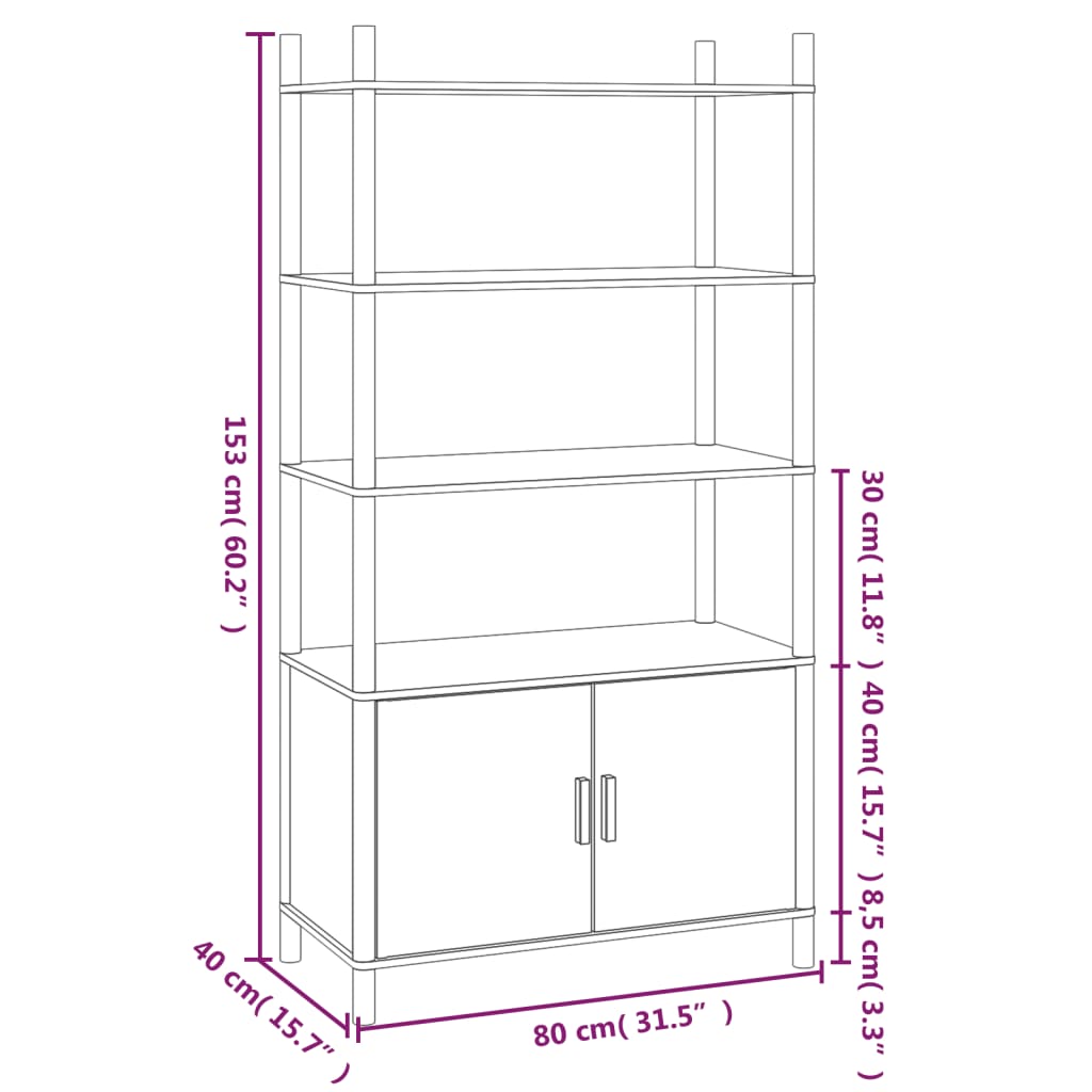 8720287103271_g_en_hd_4 vidaXL Highboard 80x40x153 cm Engineered Wood - Image 7