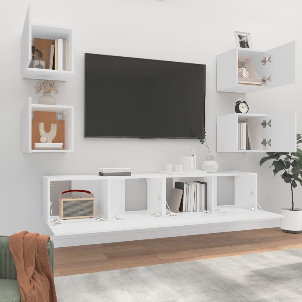 8720287104001_g_en_hd_1 vidaXL 6 Piece TV Cabinet Set White Engineered Wood - Image 4
