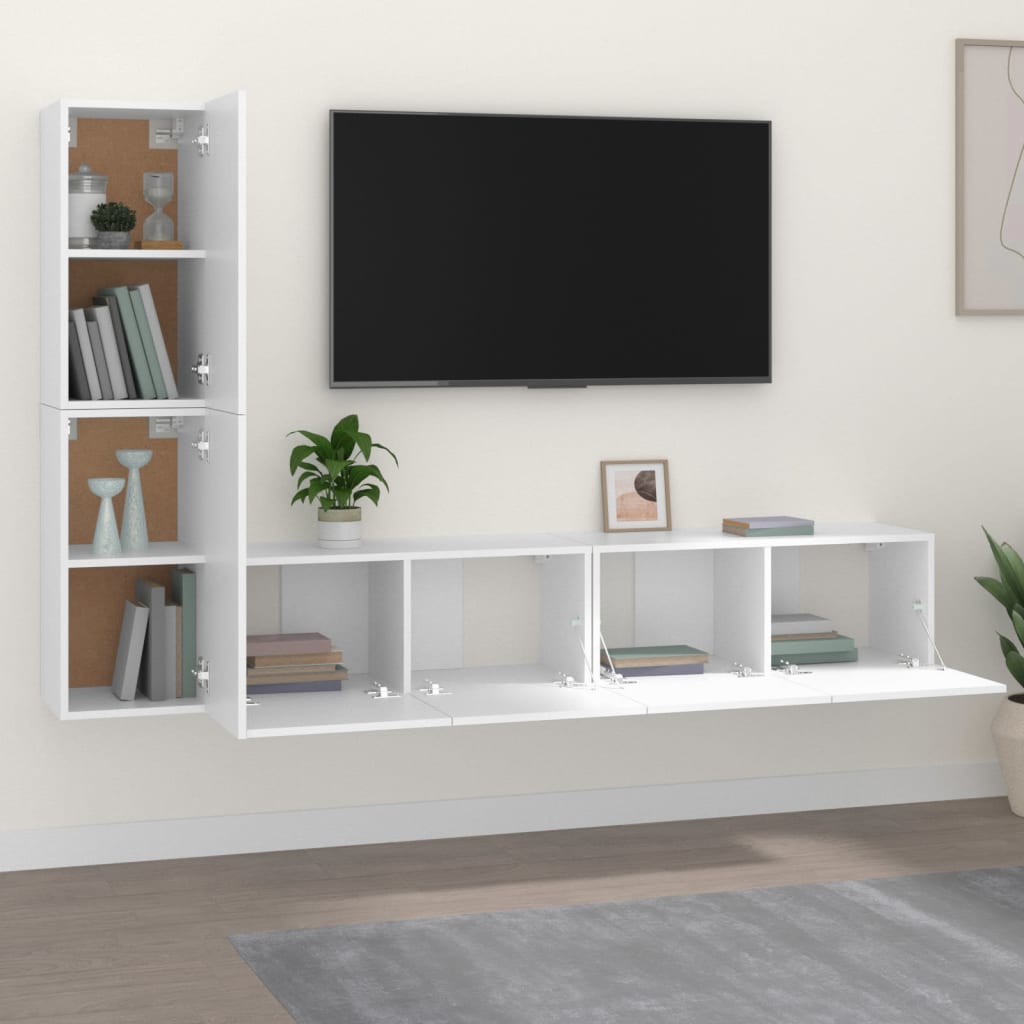 8720287104568_g_en_hd_1 vidaXL 4 Piece TV Cabinet Set White Engineered Wood - Image 4