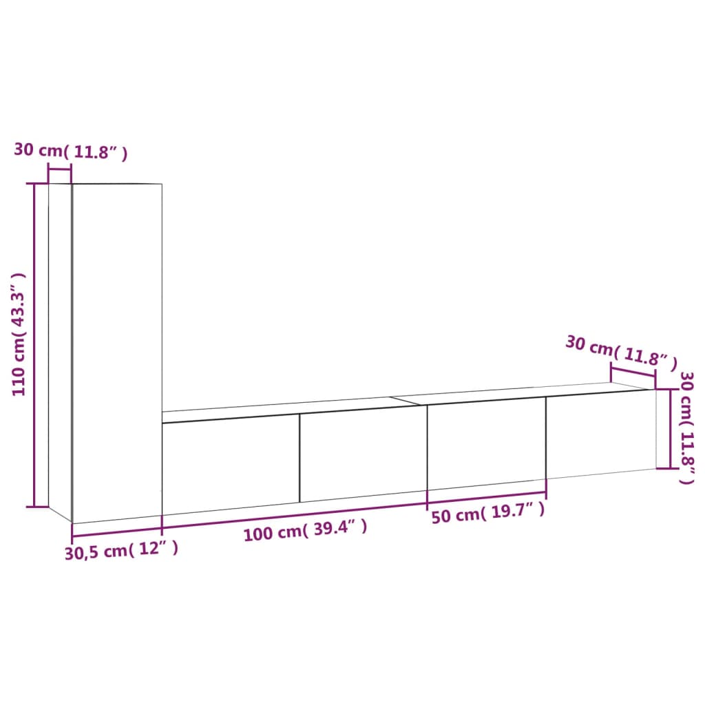 8720287104643_g_en_hd_8 vidaXL 3 Piece TV Cabinet Set White Engineered Wood - Image 11