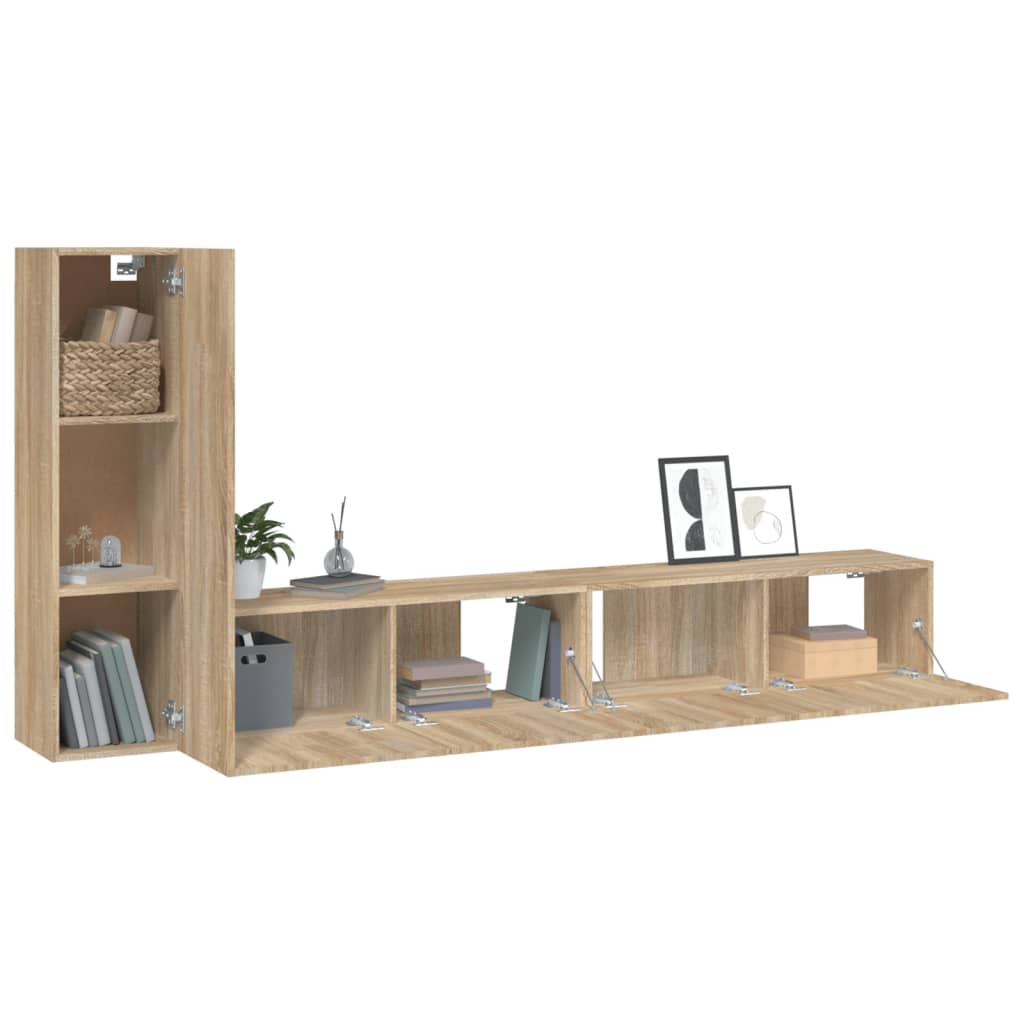 8720287104667_g_en_hd_2 vidaXL 3 Piece TV Cabinet Set Sonoma Oak Engineered Wood - Image 5