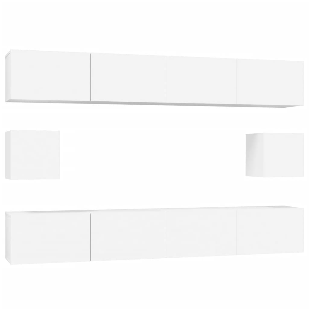 8720287105121_a_en_hd_1 vidaXL 6 Piece TV Cabinet Set White Engineered Wood - Image 2