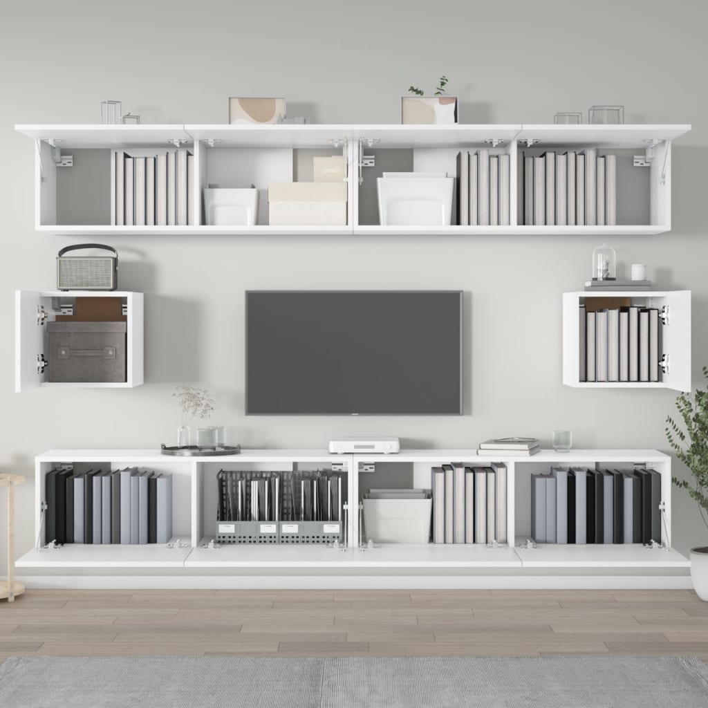 8720287105121_g_en_hd_1 vidaXL 6 Piece TV Cabinet Set White Engineered Wood - Image 4