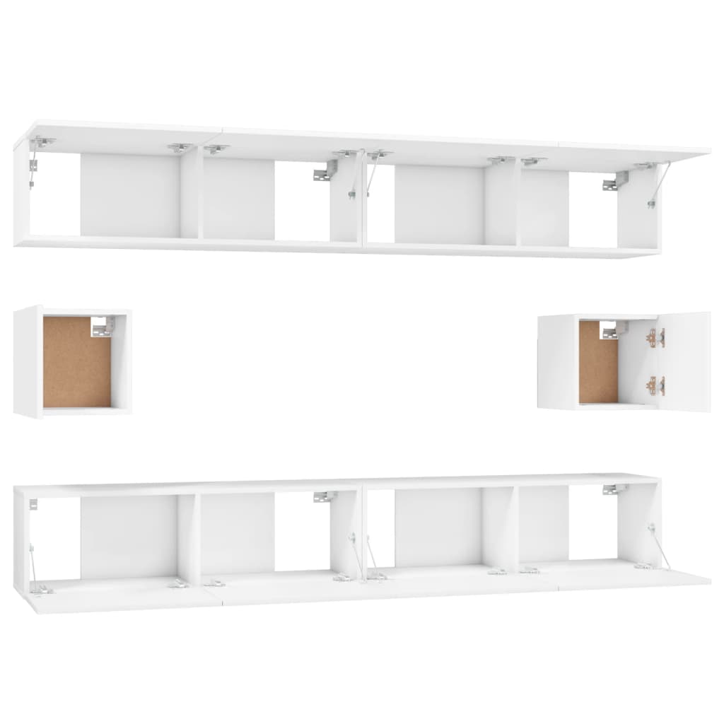 8720287105121_g_en_hd_3 vidaXL 6 Piece TV Cabinet Set White Engineered Wood - Image 6