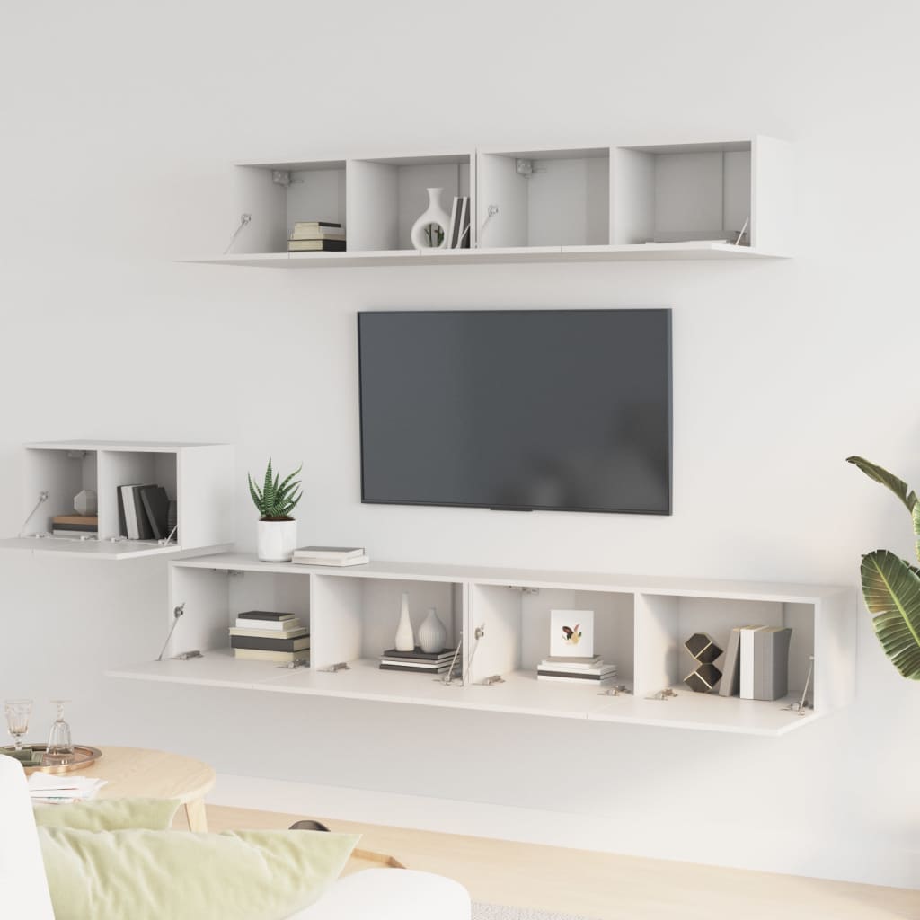 8720287105763_g_en_hd_1 vidaXL 5 Piece TV Cabinet Set White Engineered Wood - Image 4