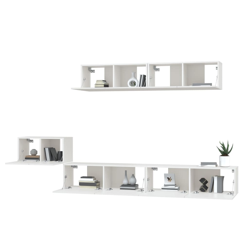 8720287105763_g_en_hd_2 vidaXL 5 Piece TV Cabinet Set White Engineered Wood - Image 5
