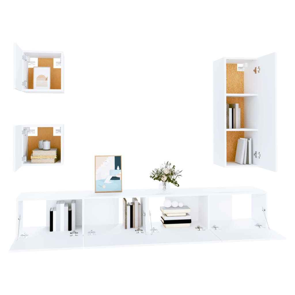 8720287105848_g_en_hd_2 vidaXL 5 Piece TV Cabinet Set White Engineered Wood - Image 5