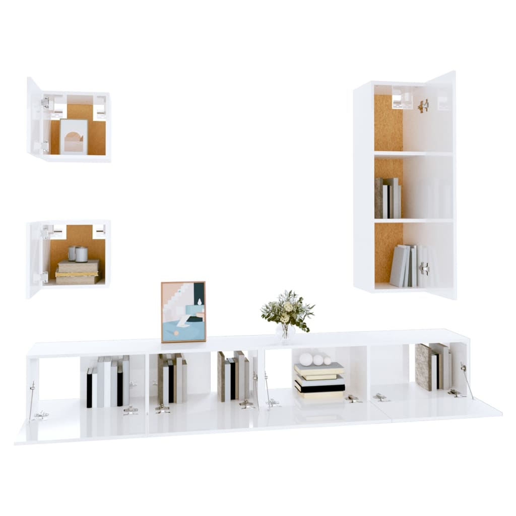 8720287105923_g_en_hd_2 vidaXL 5 Piece TV Cabinet Set White Engineered Wood - Image 5