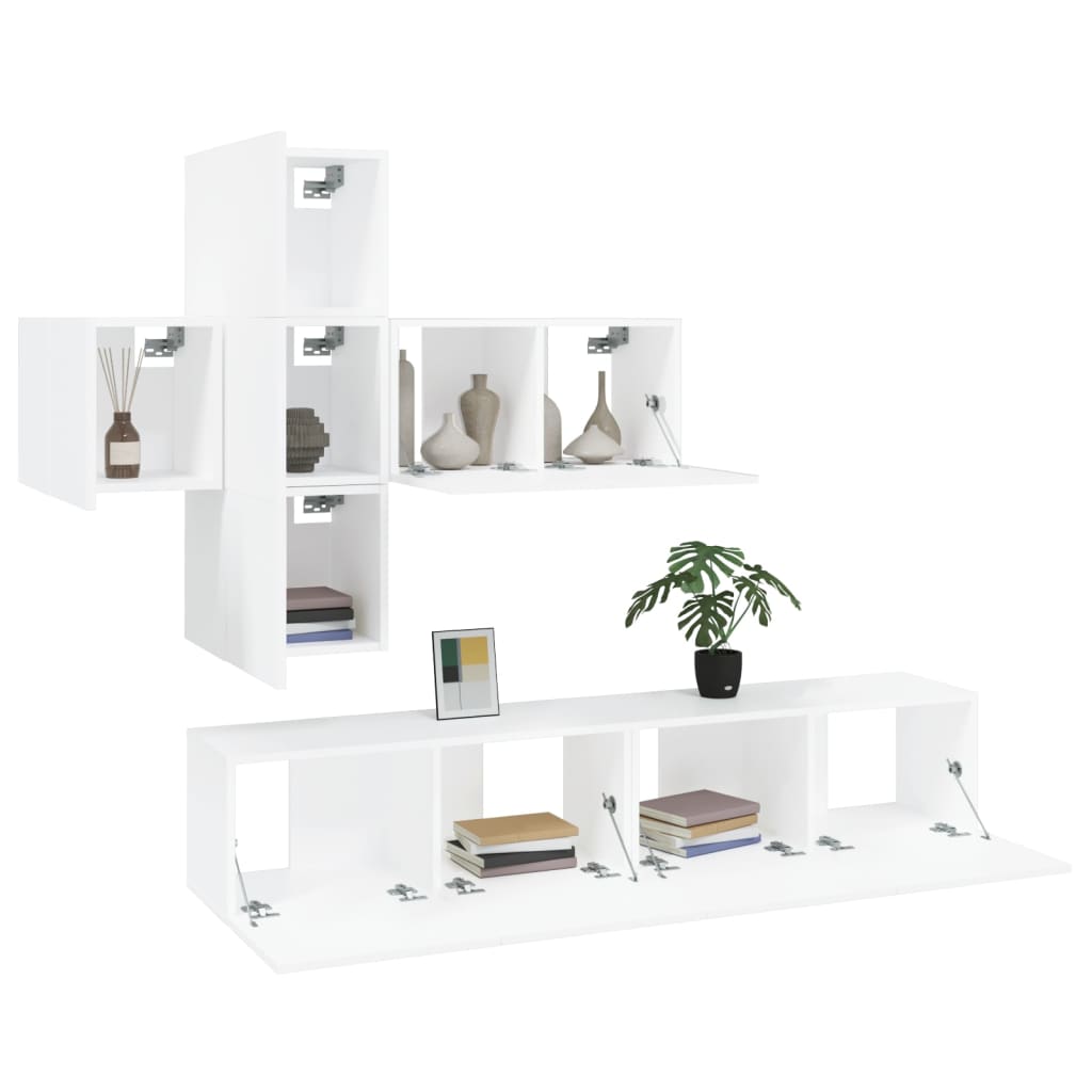 8720287106487_g_en_hd_2 vidaXL 7 Piece TV Cabinet Set White Engineered Wood - Image 5