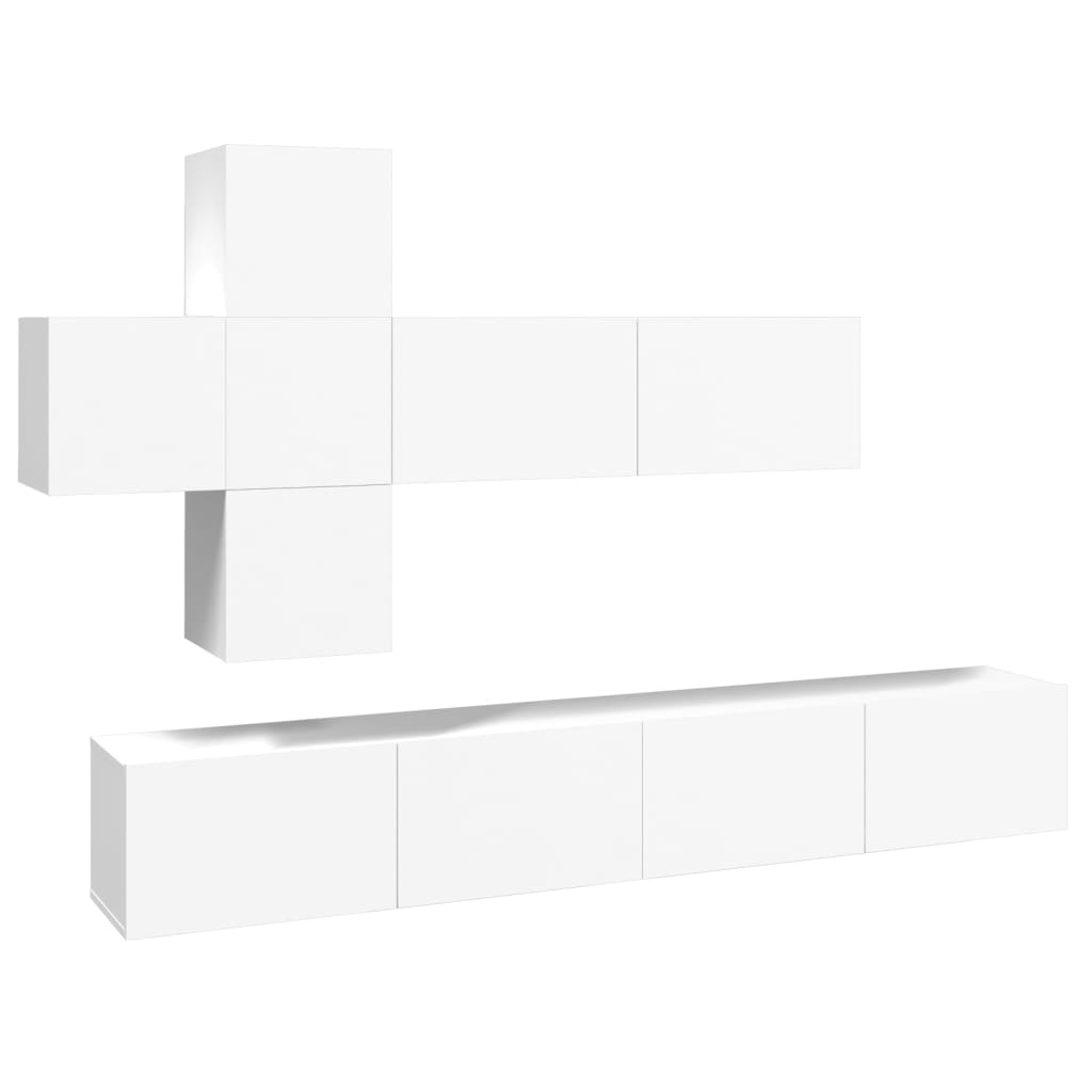8720287106647_a_en_hd_1 vidaXL 7 Piece TV Cabinet Set White Engineered Wood - Image 2