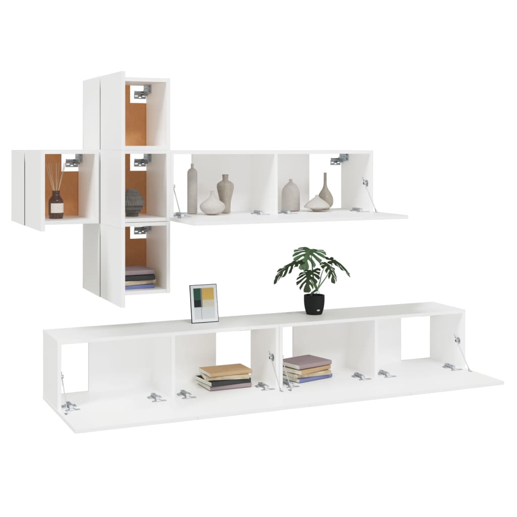 8720287106647_g_en_hd_2 vidaXL 7 Piece TV Cabinet Set White Engineered Wood - Image 5
