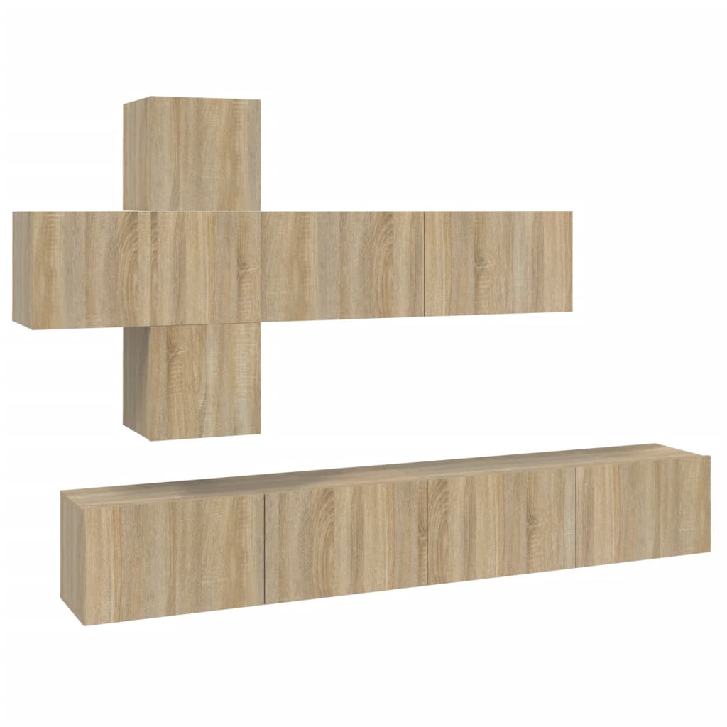 8720287106661_a_en_hd_1 vidaXL 7 Piece TV Cabinet Set Sonoma Oak Engineered Wood - Image 2
