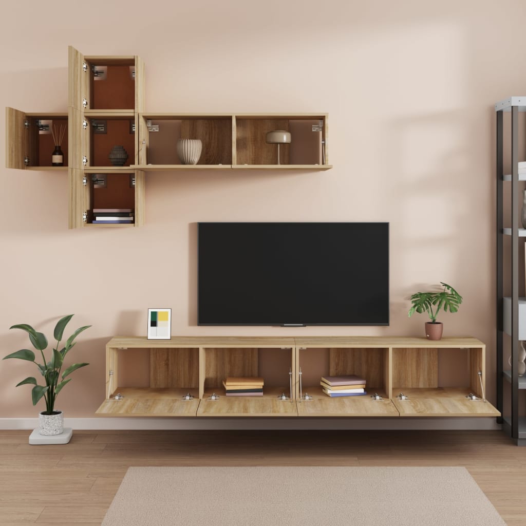 8720287106661_g_en_hd_1 vidaXL 7 Piece TV Cabinet Set Sonoma Oak Engineered Wood - Image 4