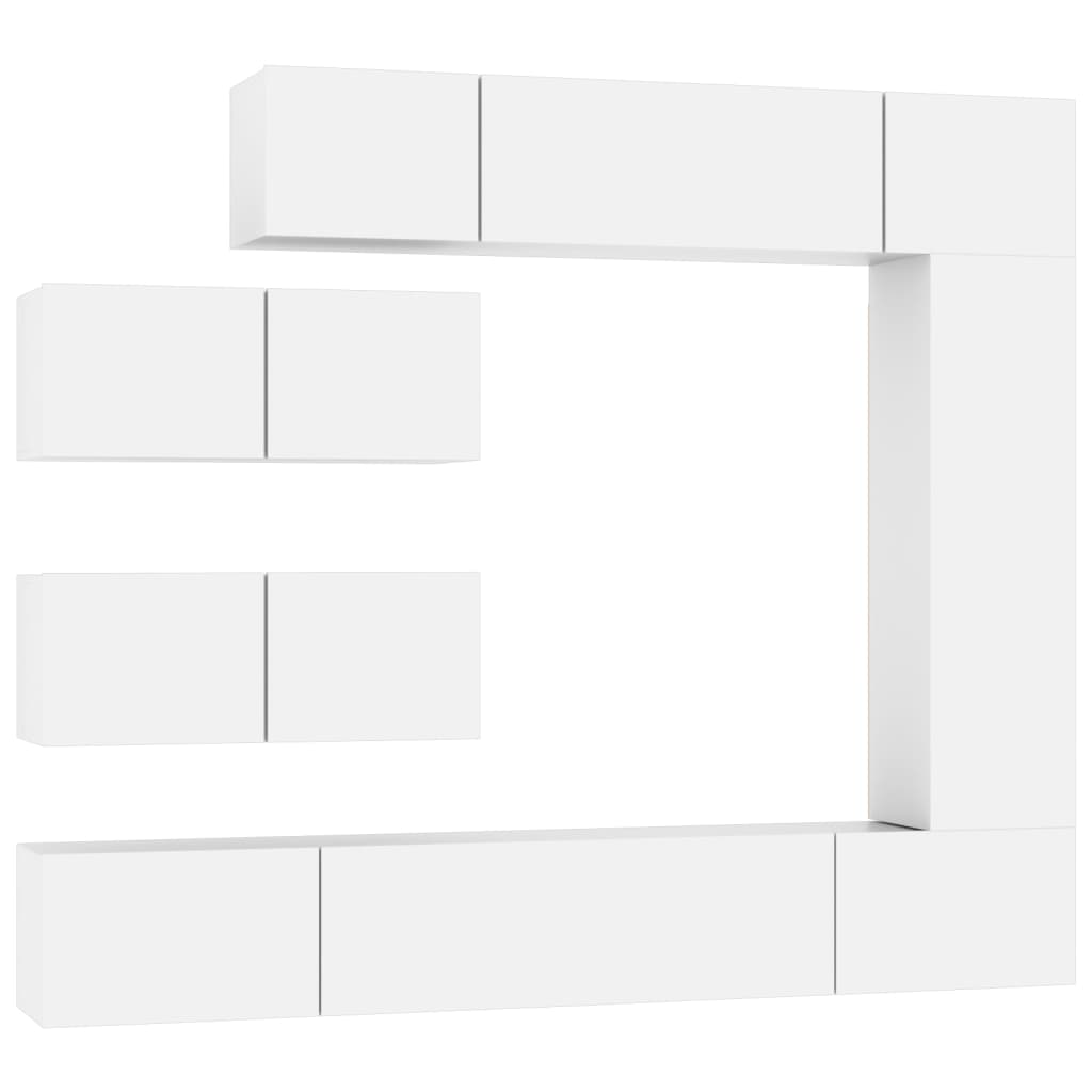 8720287107040_a_en_hd_1 vidaXL 7 Piece TV Cabinet Set White Engineered Wood - Image 2