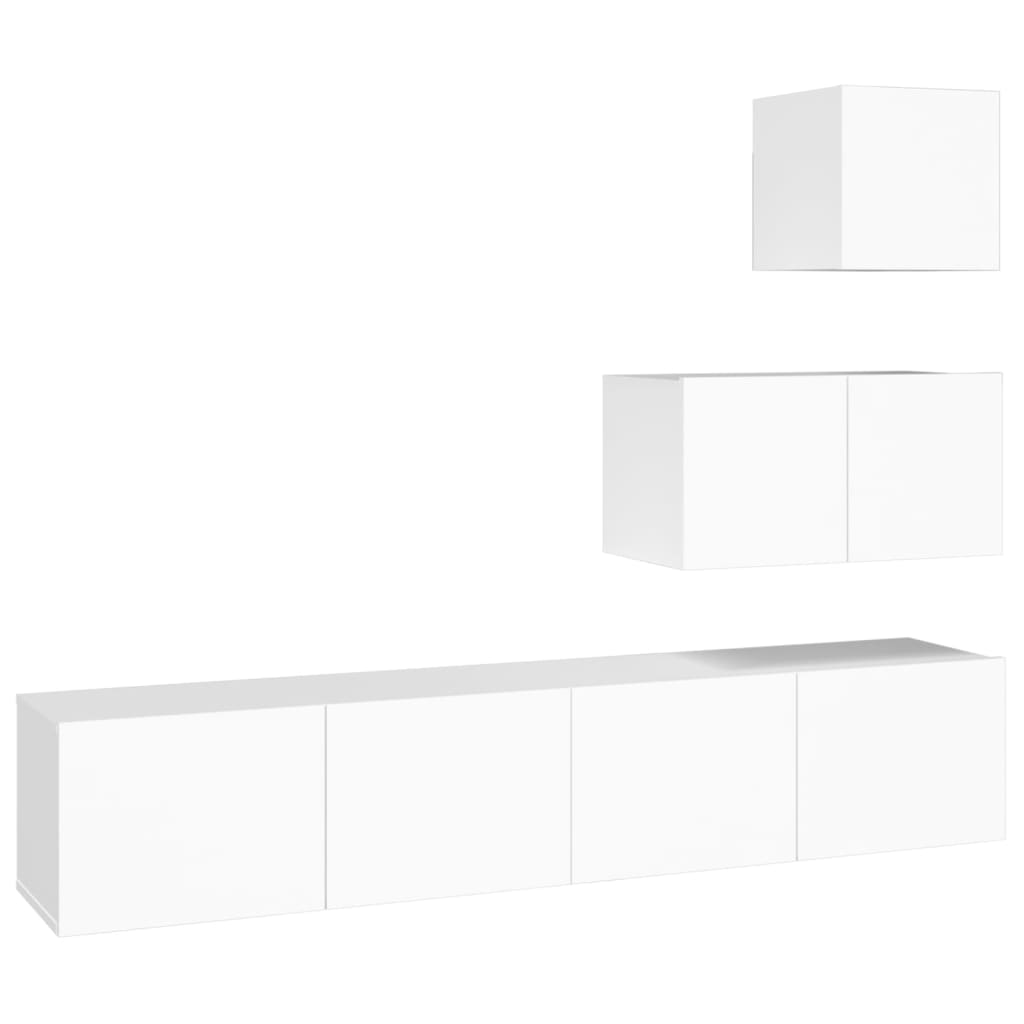 8720287107842_a_en_hd_1 vidaXL 4 Piece TV Cabinet Set White Engineered Wood - Image 2