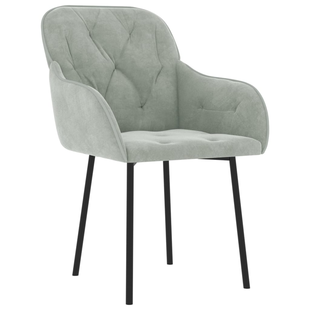 8720287109532_g_en_hd_1 vidaXL Dining Chairs 2 pcs Light Grey Velvet - Image 3
