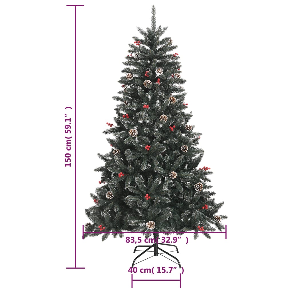 8720287110217_g_en_hd_8 vidaXL Artificial Christmas Tree with Stand Green 150 cm PVC - Image 9